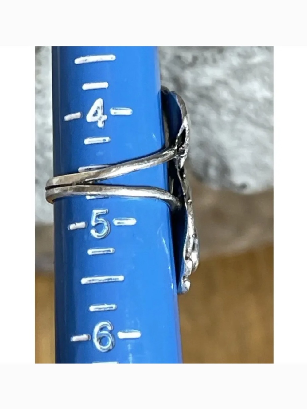 Navajo Sterling Silver Double Stone Turquoise Ring - Picture 7 of 8